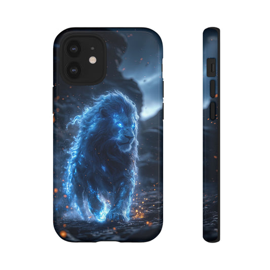 Blue Flame Lion - Tough iPhone Case - BlueWizardStudios