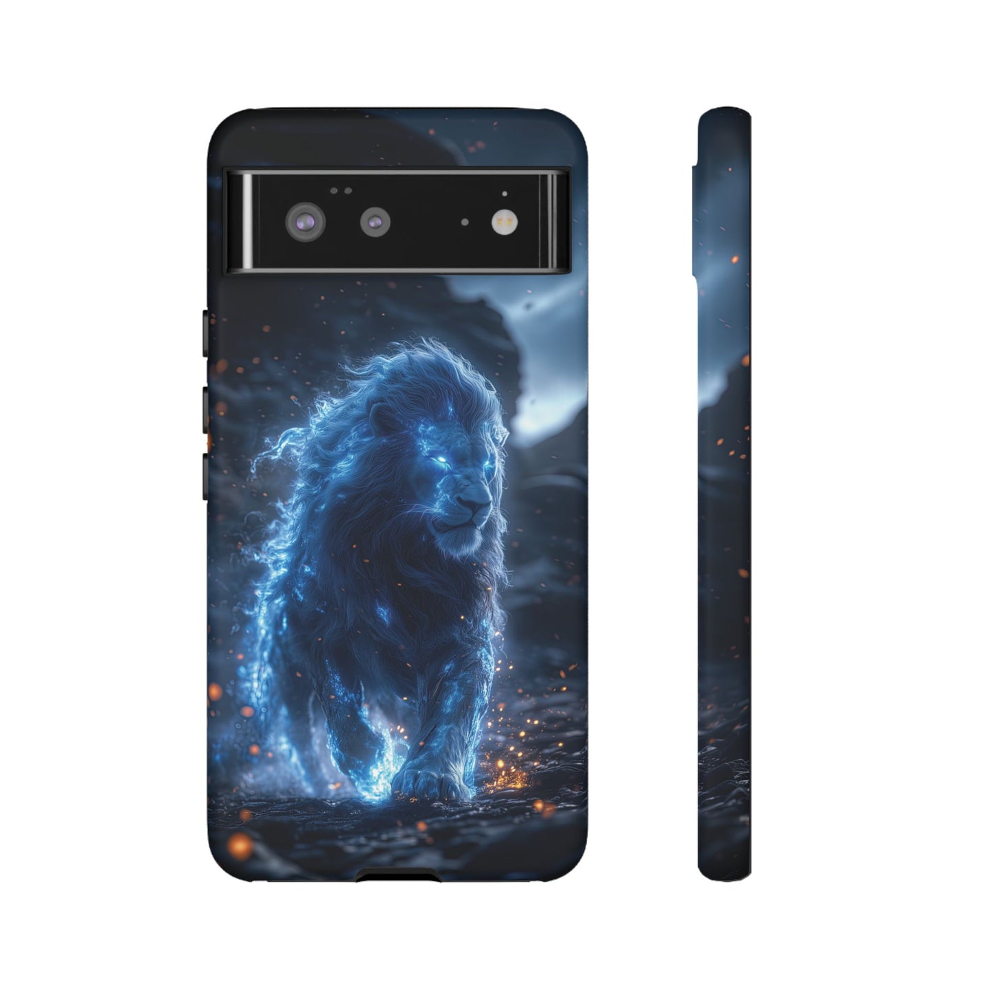 Blue Flame Lion - Tough Google Pixel Case - BlueWizardStudios