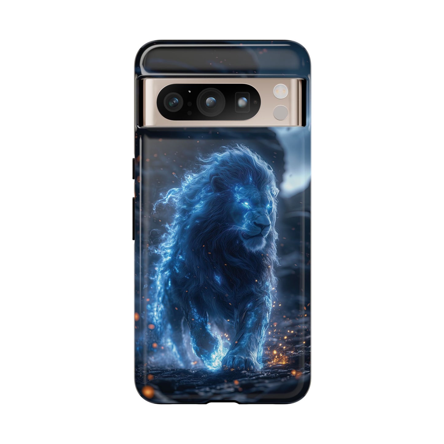 Blue Flame Lion - Tough Google Pixel Case - BlueWizardStudios