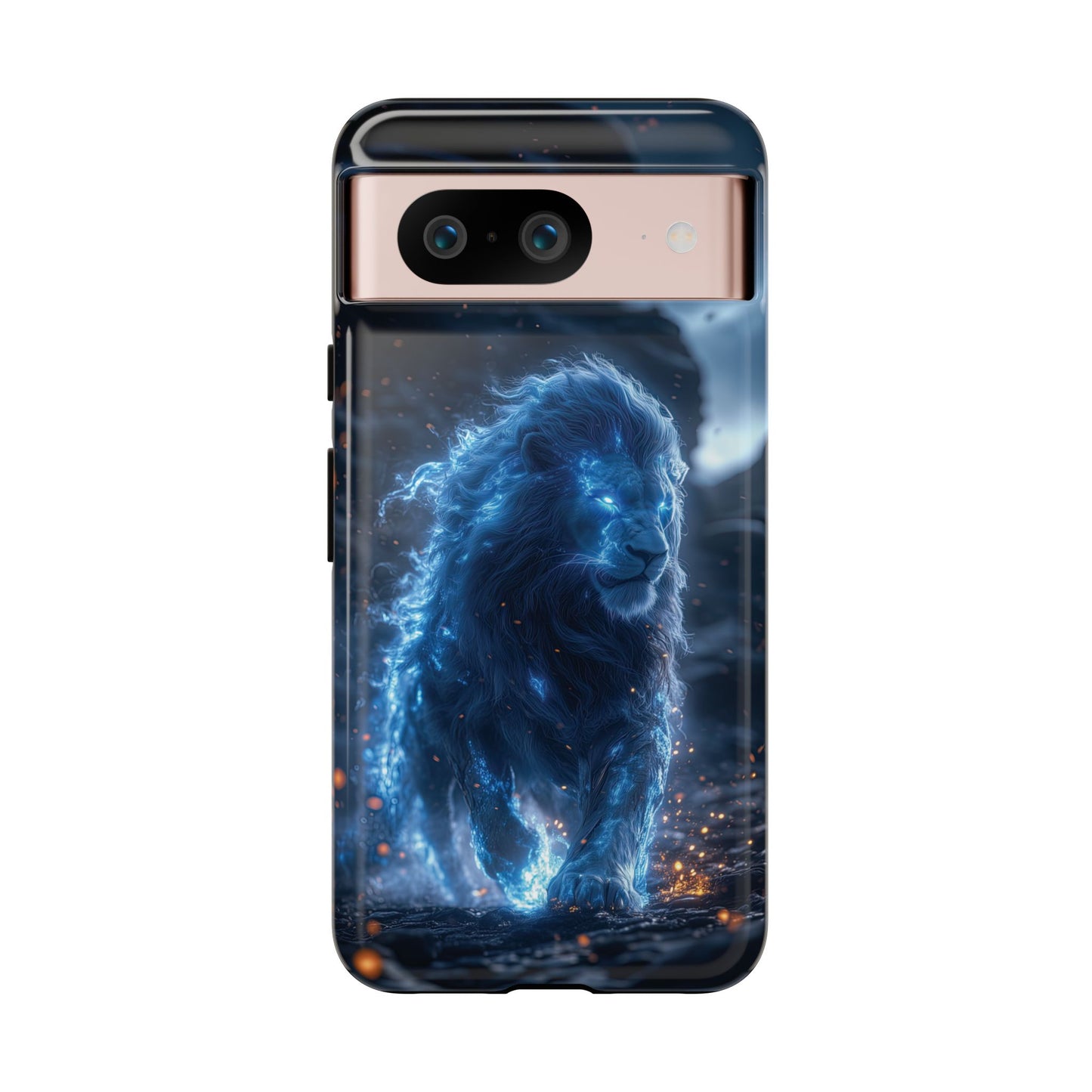 Blue Flame Lion - Tough Google Pixel Case - BlueWizardStudios