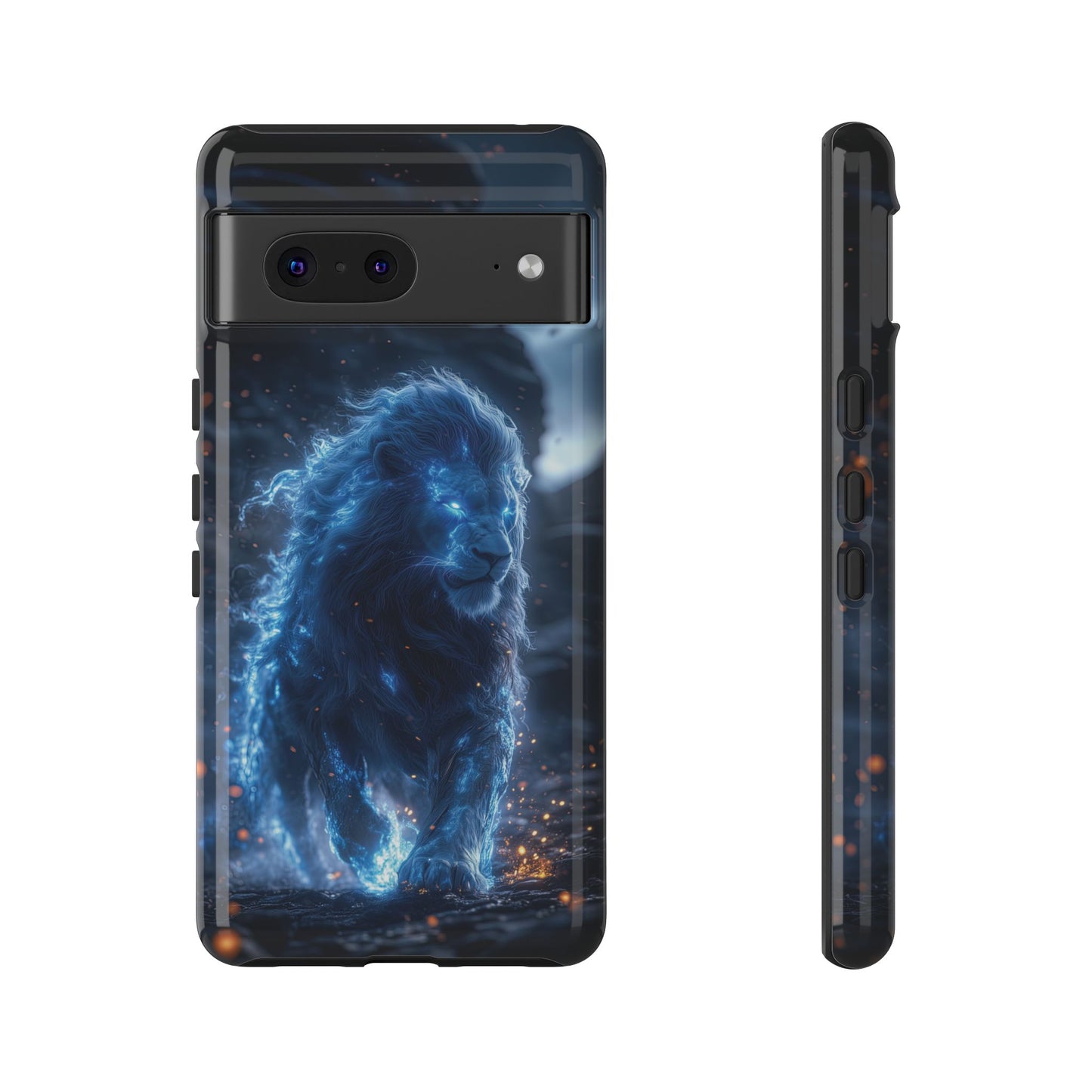 Blue Flame Lion - Tough Google Pixel Case - BlueWizardStudios