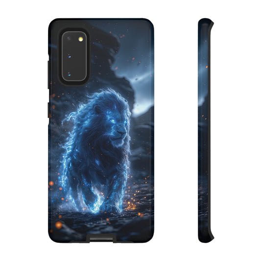 Blue Flame Lion - Tough Samsung Galaxy Case - BlueWizardStudios