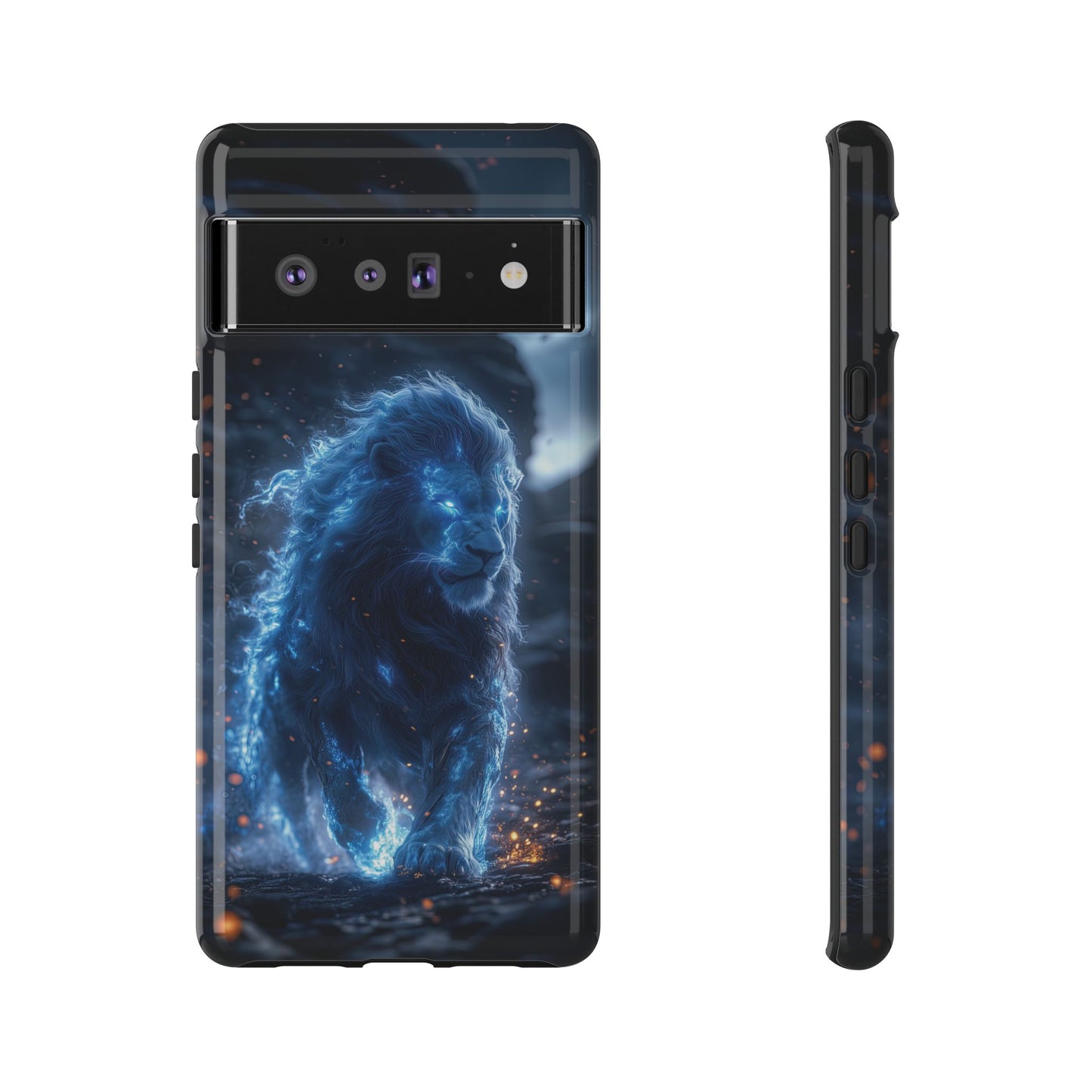 Blue Flame Lion - Tough Google Pixel Case - BlueWizardStudios