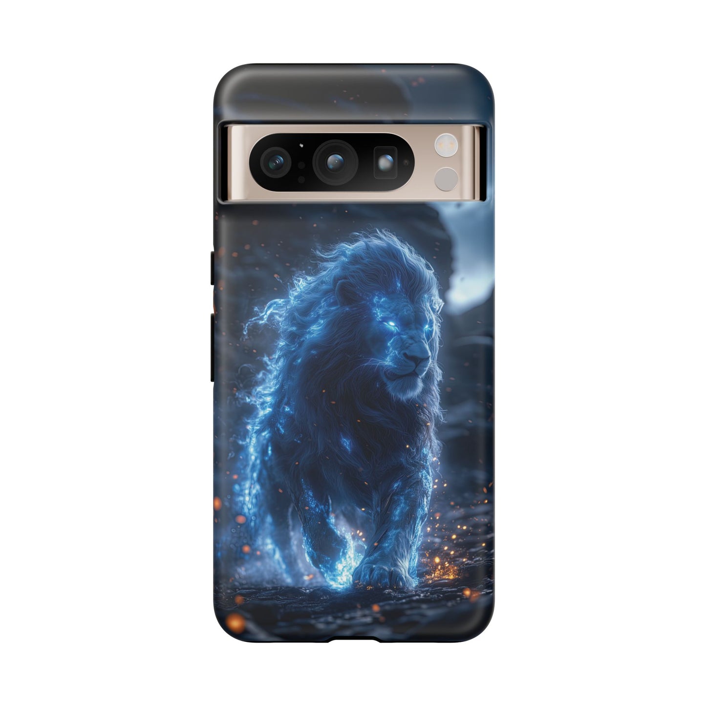 Blue Flame Lion - Tough Google Pixel Case - BlueWizardStudios